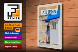 Tin Sign Travel 30x40cm Athens Greece Evzone Guard