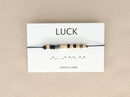 Morse code armband  Luck (zilver,rosé goud,goud)