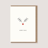 Folding card with envelope - "Moose - Merry Xmas"