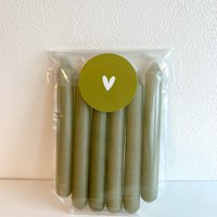 Set of 6 mini candles green