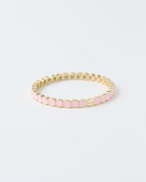  Blush pink beaded bracelet with gold spacers, elastic stretch armband, delicate round beads