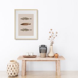 Póster 3 peces fondo beige