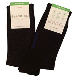 Bambocks Bambussocken 4-Paar schwarz / blau gepunktet