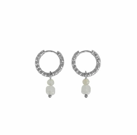 Chalcedone and Moonstone earrings - Silver