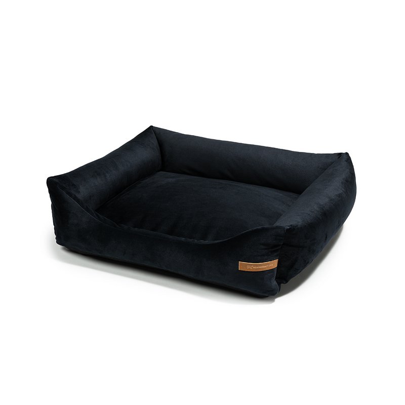 Cama para perros "Otto" negra con colchón ortopédico