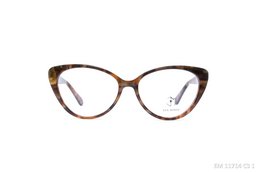 Tortoiseshell cat-eye eyeglasses with a subtle floral pattern and metal accents.