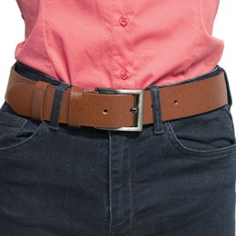 Leather Women's Belt Or Leather Men's Belt With Print Genuine Leather 4 cm Wide