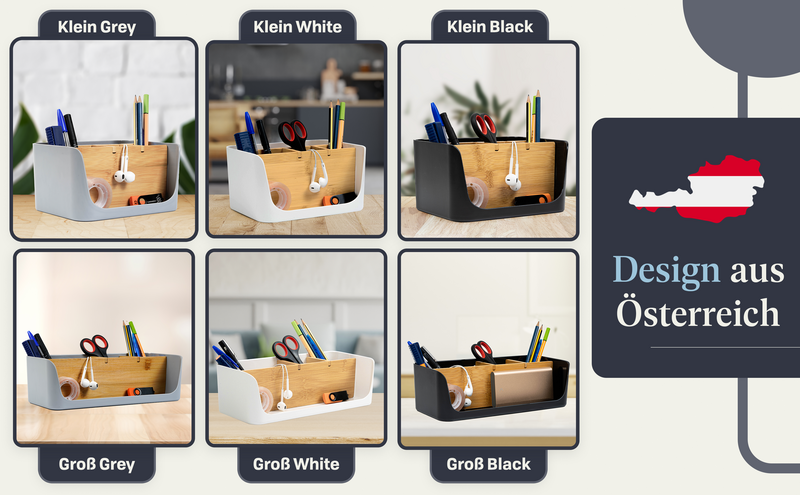 ECO Schreibtisch Organizer | Tisch- Büro- Kosmetik- Organizer | Handy & Tablet Halterung