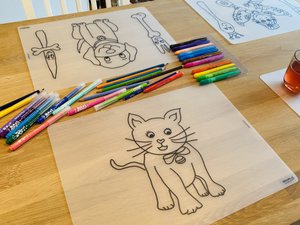 Recolorable placemat Minoes the Cat