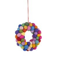 Handmade Felt Mini Christmas Wreath Multi Hanging Decoration