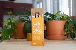  Three plantable pencils in an orange box with a plant-based design. Ideal for kids to create and grow their own plants.
