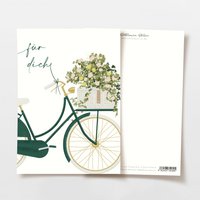 Ansichtkaart voor jou met een fiets en bloemen, FSC gecertificeerd