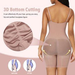 Sculpting Bodysuit Shapewear - Mid Thigh - Nude