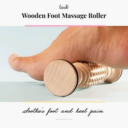 Fodmassager Massageværktøj til fødder Trærulle 20 x 5 cm