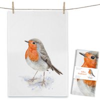 Tea towel Robin Redbreast