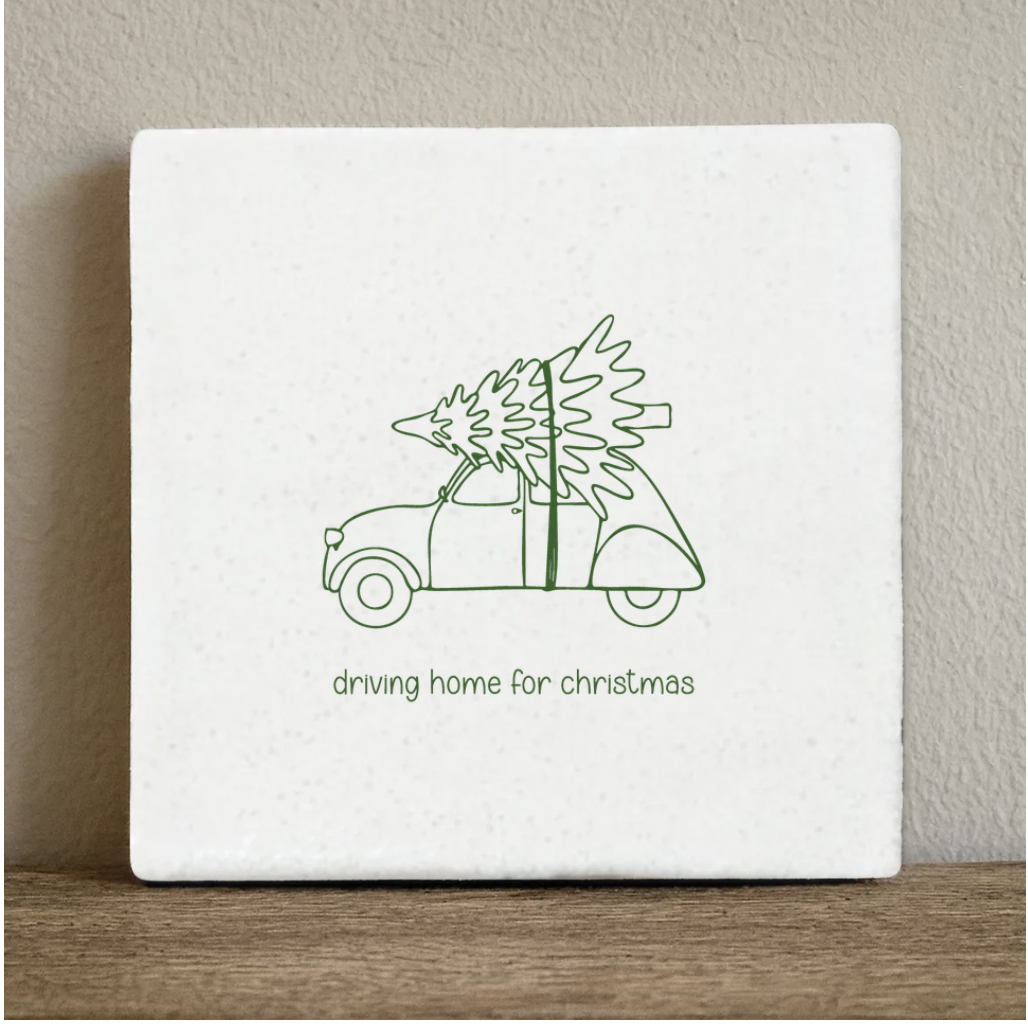 Carreau Décoratif Retour à la Maison pour Noël 10x10 cm