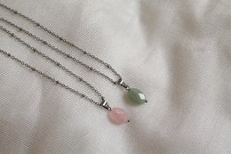 Necklace Aventurine Faceted - Silver