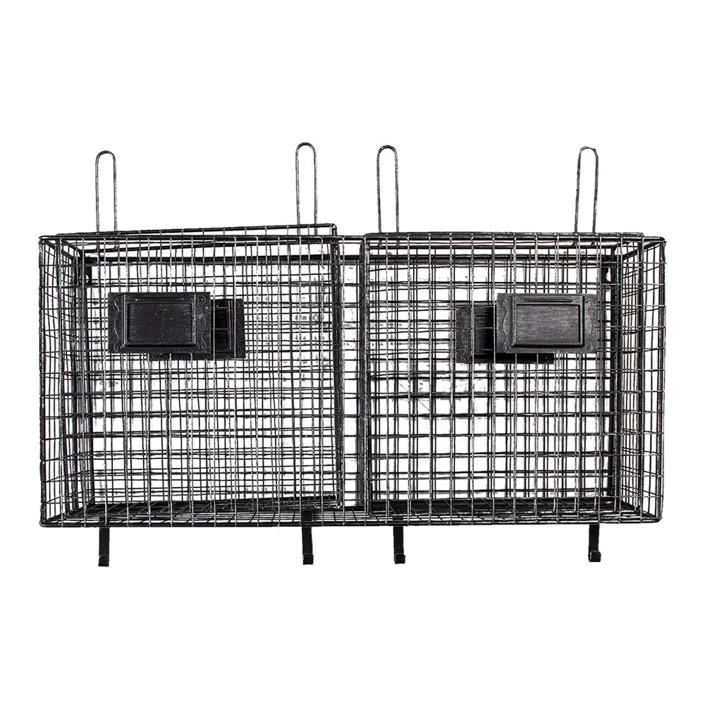 Wandrek 56x12x65 cm Zwart Metaal Muurrek
