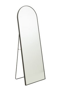 J-Line spiegel Op Voet Afgerond - glas/metaal - zwart - 50 x 150 cm