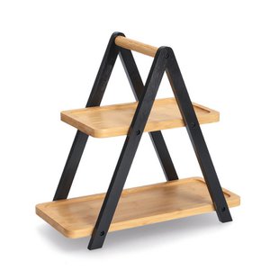 Cake stand, bamboo, black FSC 100%