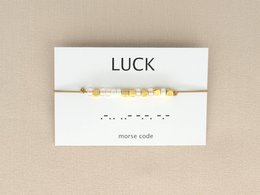Morse code armband  Luck (zilver,rosé goud,goud)