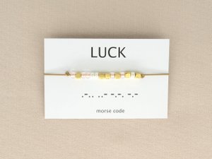 Morse code armband  Luck (zilver,rosé goud,goud)