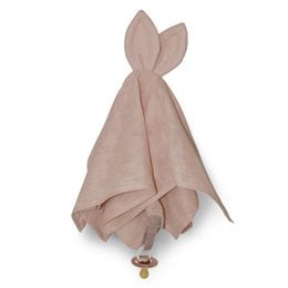 Soft, organic cotton cuddle cloth in a misty rose color. Designed for comforting and soothing babies.