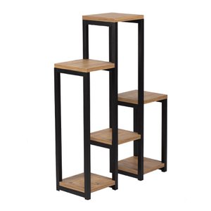 Rechteckiger Pflanztisch aus Metall mit Holzstufen von Naturn Living