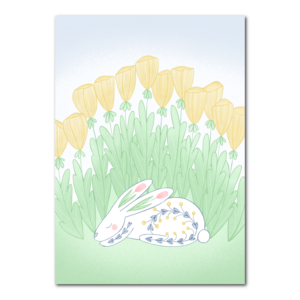 Schlafende Hasenkarte