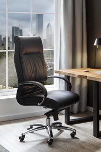 Bureaustoel kunstleer look zwart