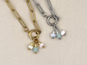 ketting Paru chalcedoon, zilver of goud roestvrijstaal