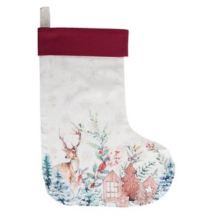 Christmas sock 30x40 cm white red cotton Christmas sock
