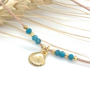 Anklet shell apatite 925 silver