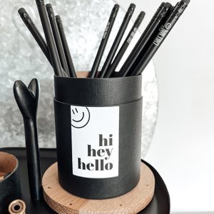 Gift box hi hey hello | Pen holder with lid