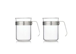 Barista & Co - Kaffeetassen Set mit 2 Teilen 200 ml - Silber