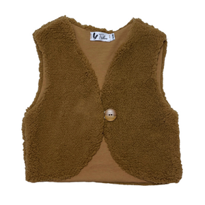 Teddy waistcoat camel