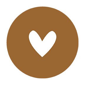 Onderzetter bruin hart (12 stuks)