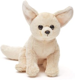 Soft, plush desert fox Fennek plushie, standing 18cm tall with large ears and a cute expression.