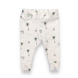 Newborn pants with an all-over animal and palm tree print. Made from soft, comfortable cotton fabric. Available in sizes 44, 50, 56, 62, and 68.