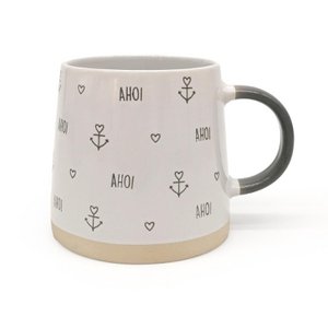 Tasse mit Henkel "Ahoi Anker", grau