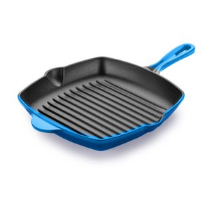 Grillpfanne aus Gusseisen – Blau – 27 cm