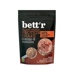 Protein Shake Cacao and Vanilla, with erythritol, organic,  Bett'r, 500g