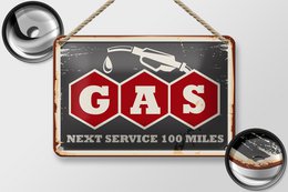 Tin sign retro 18x12cm gas car next service 100 petrol decoration