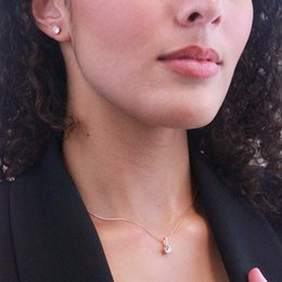 Boucles d'oreilles Kristine - Or RosÃ© et Cristal