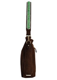BOHO IBIZA BAG - Tracolla Menta Avorio (70cm) + Borsa Scamosciata (Cacao)
