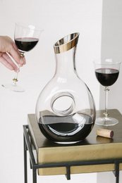 EDZARD karaffel Gordon, håndblæst krystalglas med platinkant, højde 30 cm, kapacitet 1,2 liter