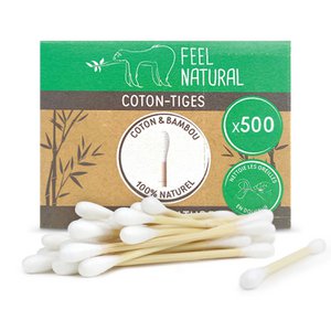 Box 500 Cotons White Bamboo Hands - Feel Natural