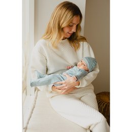 ENSEMBLE 5 PCS(CHEMISE+PANTALON+GANTS+BAVOIR+CHAUSSETTES)POUR NOUVEAU-NÉ (0-6 MOIS)-100%COTON-MOD. DUENDES - BLEU FONCÉ