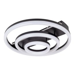 Circular LED ceiling light with adjustable color temperature, suitable for modern interior design.