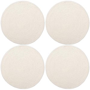 Dining Placemats – Cotton Ribbed – 32cm Diameter, Set of 4